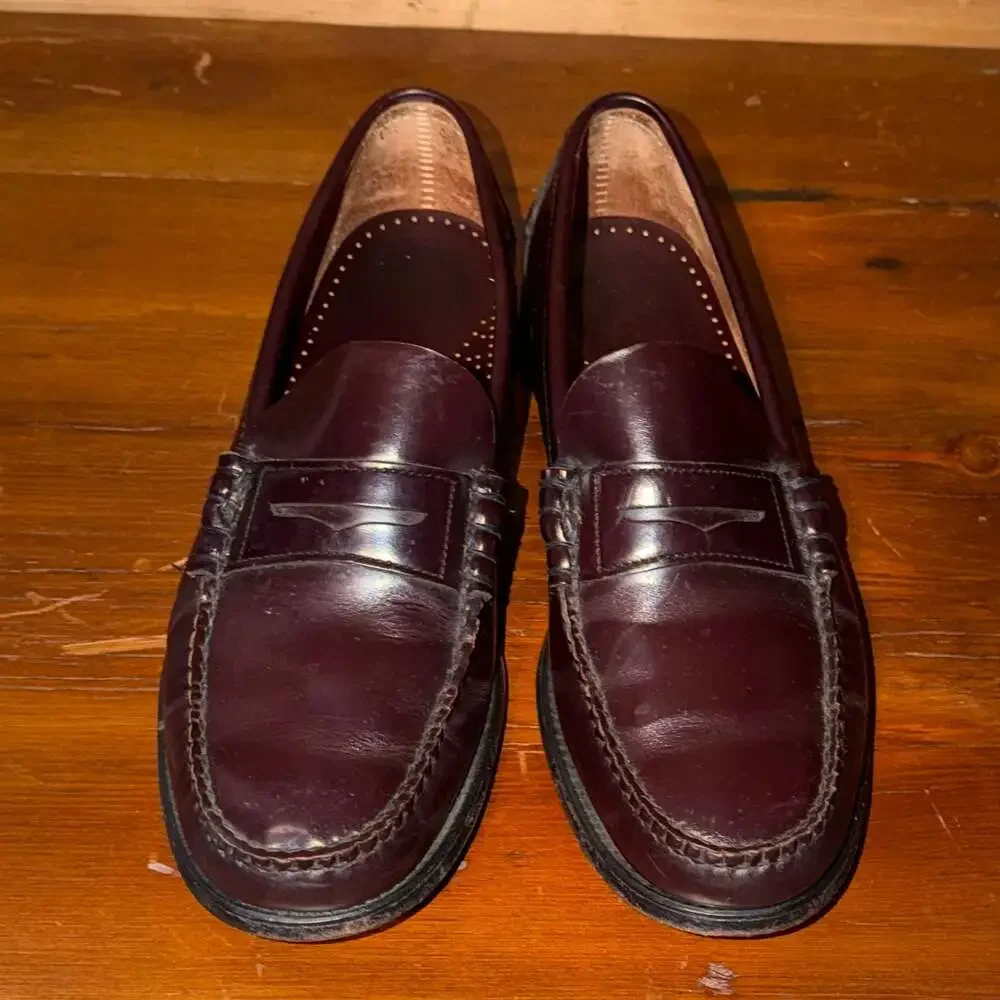 L.L. Bean Men's Burgundy Leather Penny Loafers